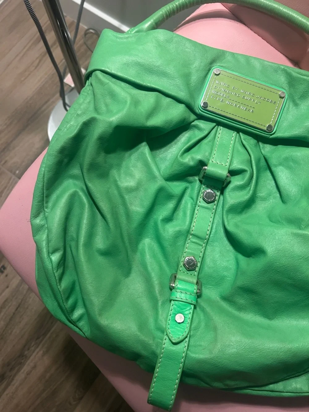 Marc by Marc Jacobs Neon Green Leather Hobo Bag - Picture 5 of 12